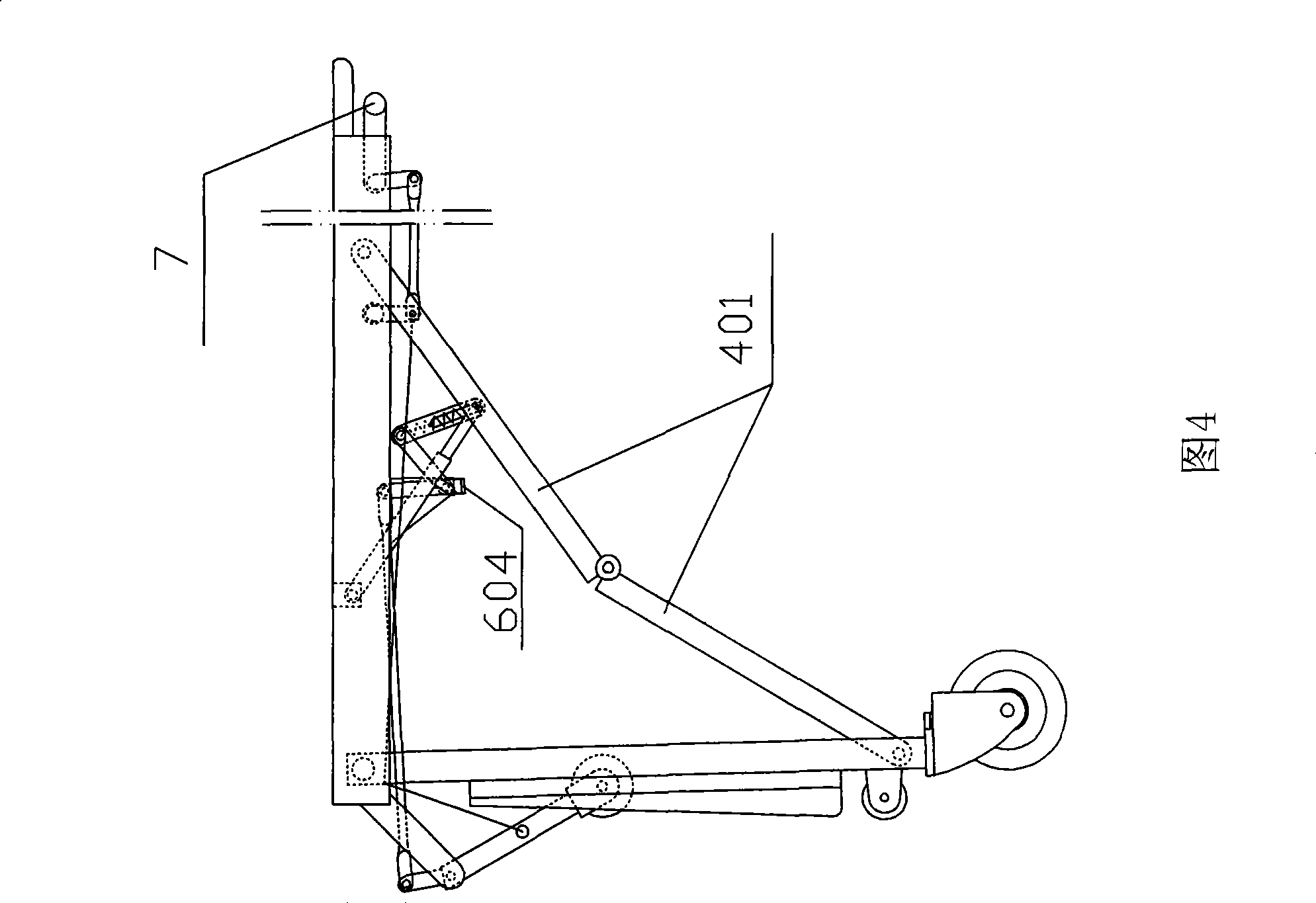 Semi-automatic stretcher vehicle and matched ambulance