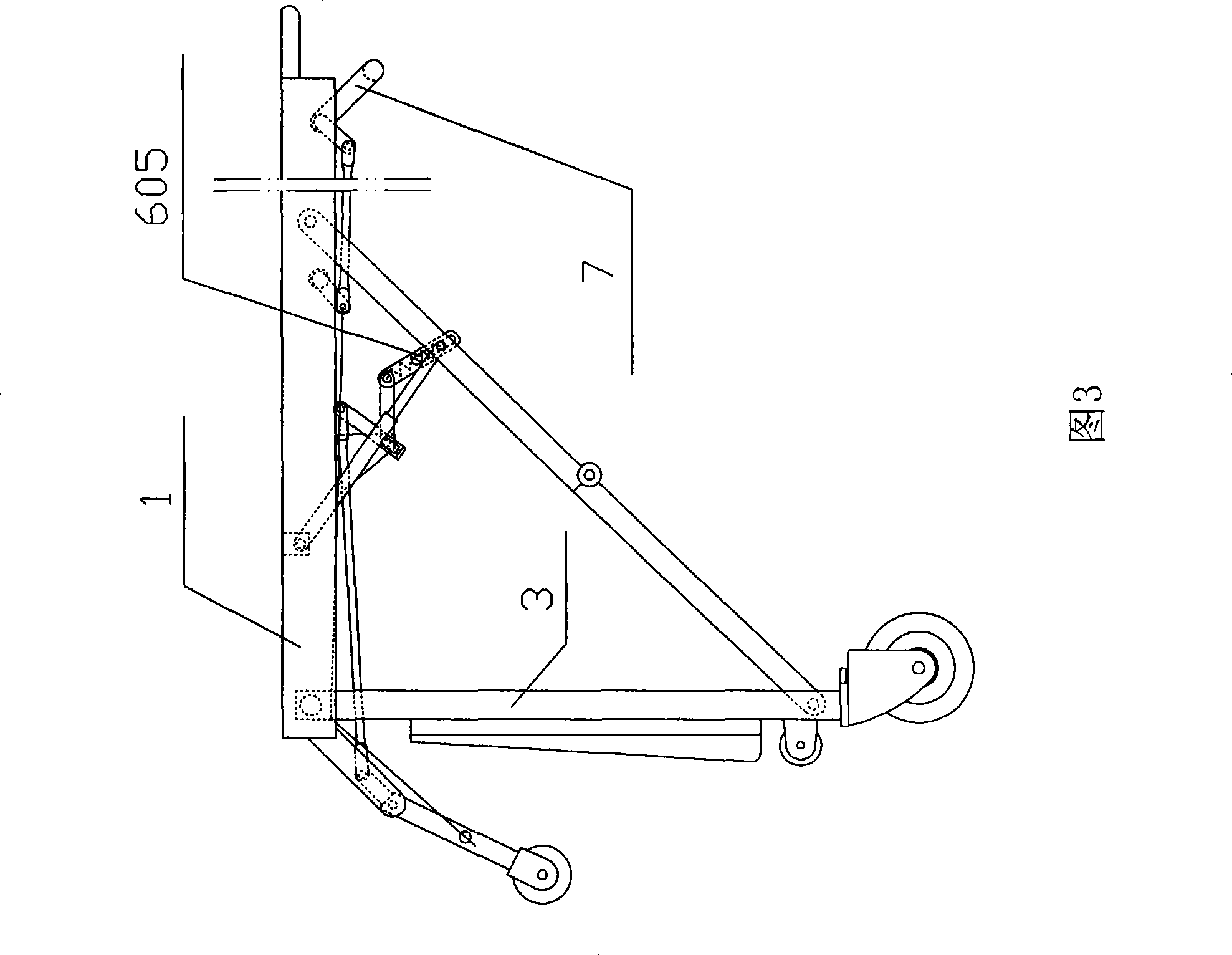 Semi-automatic stretcher vehicle and matched ambulance