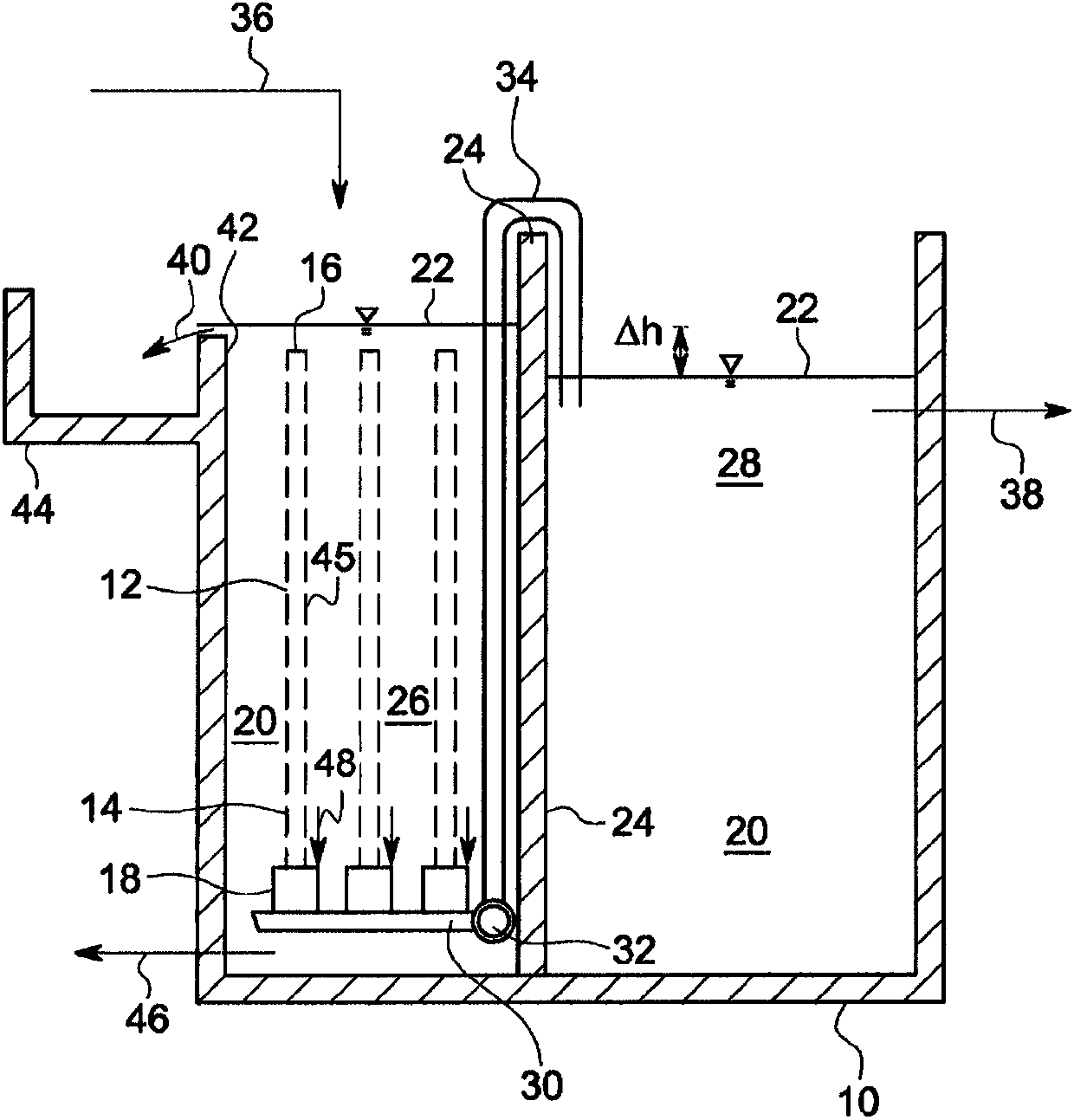 Immersed screen and method of operation