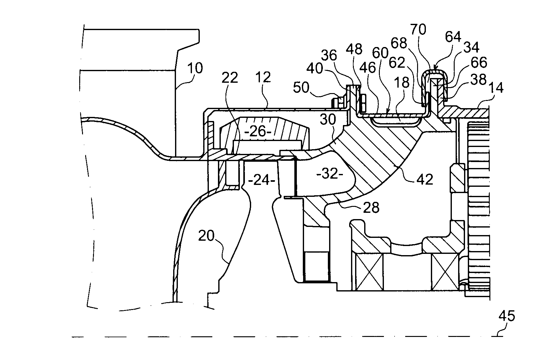 Compressed air starter for turbomachine