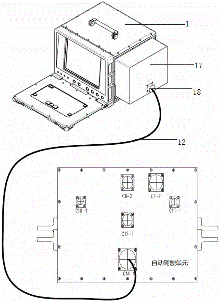 Fully automatic detection device for automatic driving unit