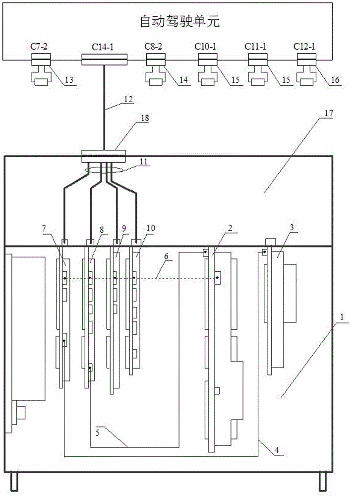 Fully automatic detection device for automatic driving unit