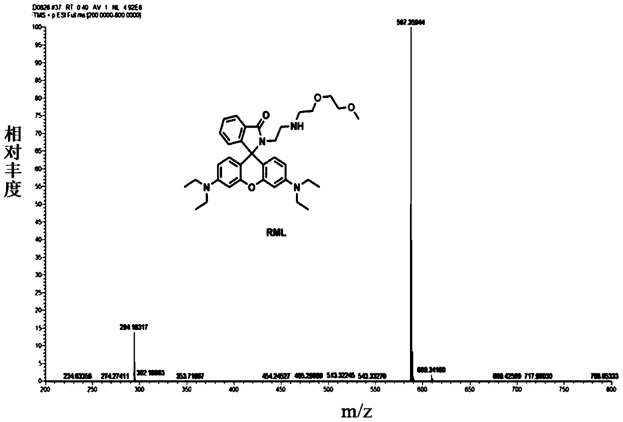 Lysosome targeted pH fluorescent probe for monitoring cell autophagy as well as preparation and application thereof