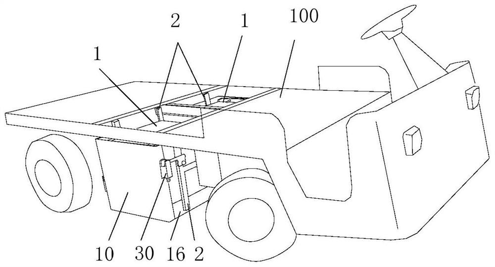 A storage vehicle and its battery pull-out mechanism