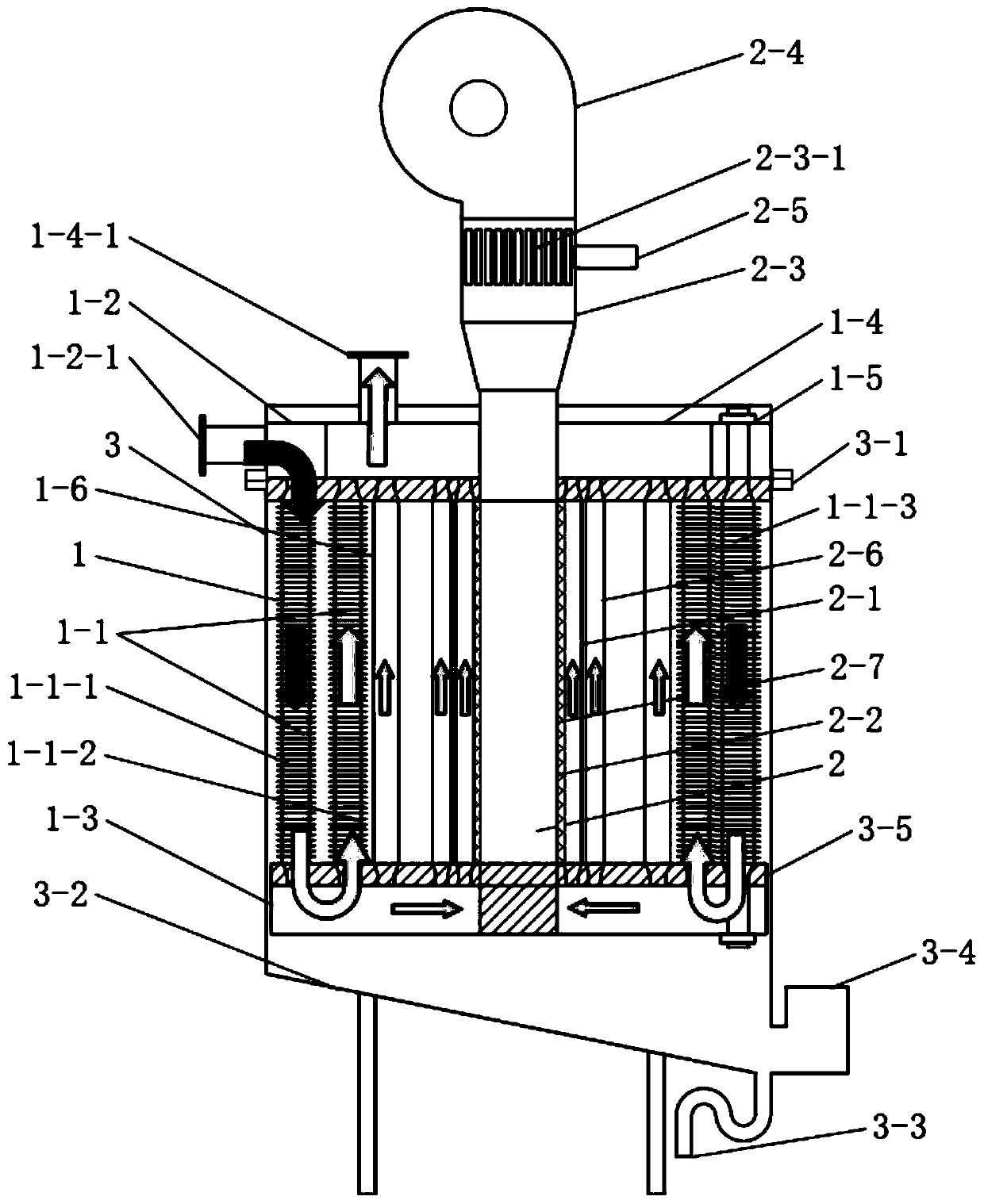 High-adjustment-ratio water-cooling premixed combustion high-strength heat exchange gas condensation boiler