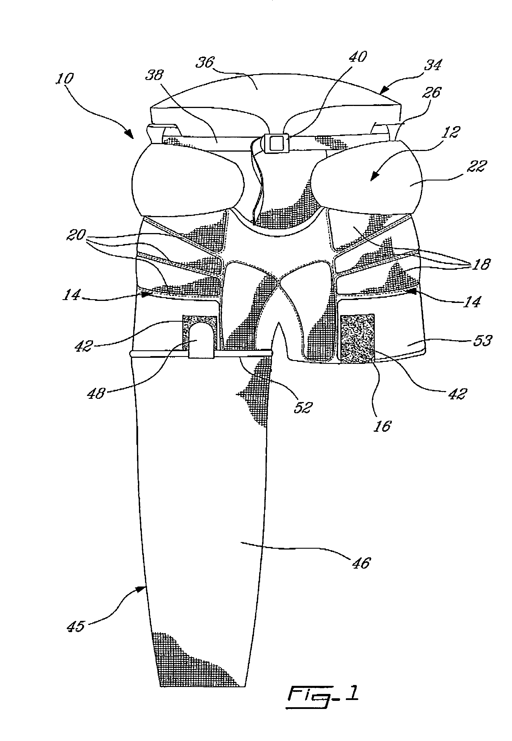 Sports pant with outer shell and sock attachment system