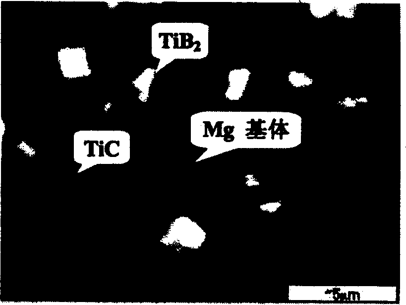 Method for preparing two-phase granular mixed reinforced magnesium alloy based composite material