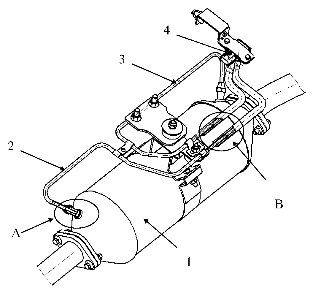 Pressure difference measuring system of automobile postprocessor