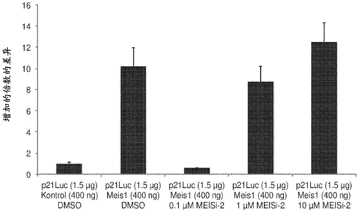 A combination inhibiting meis proteins