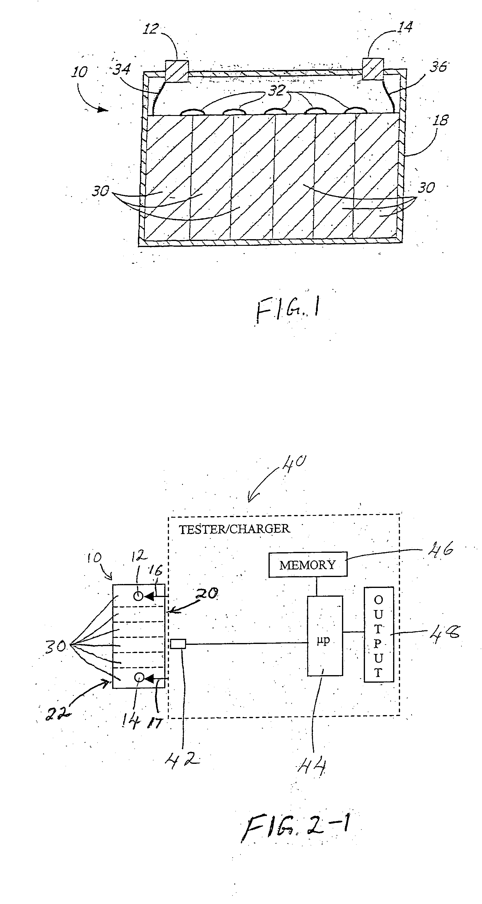 Electronic battery tester/charger with integrated battery cell temperature measurement device