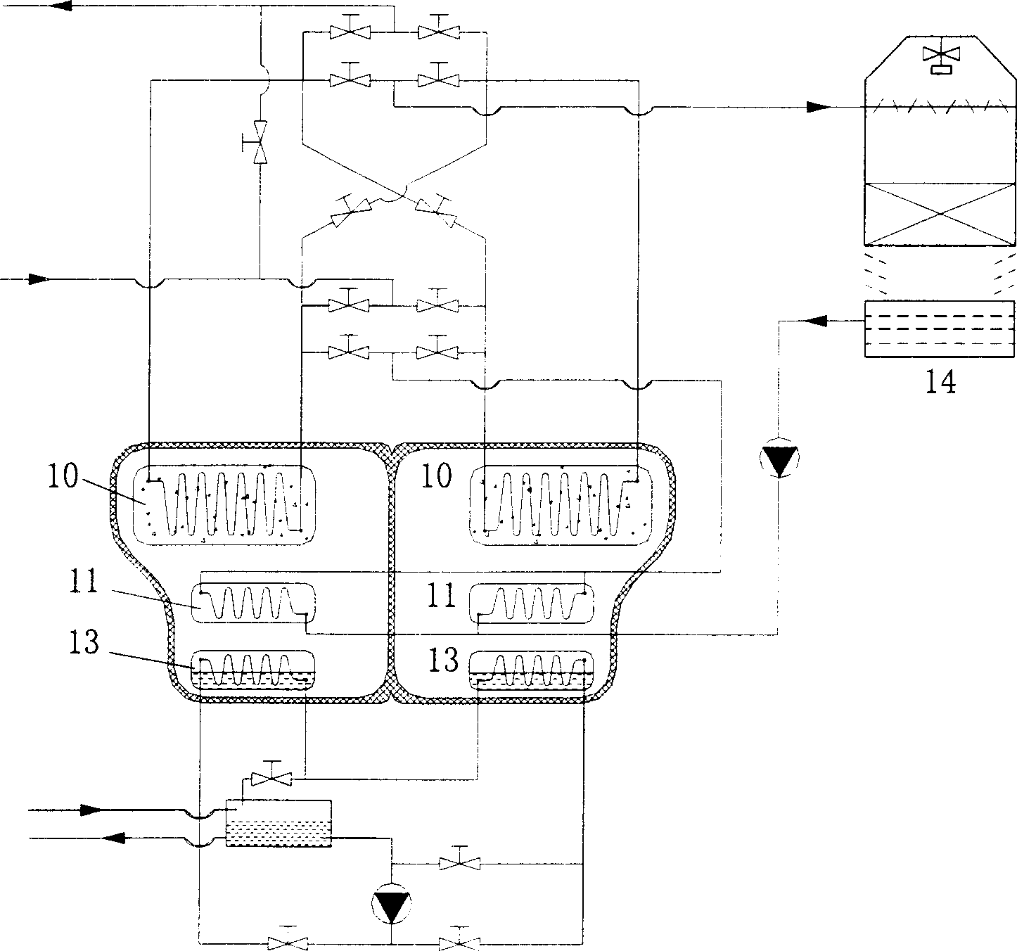 Mini triple system for cold, heat and electricity supply based on solid absorption refrigerator