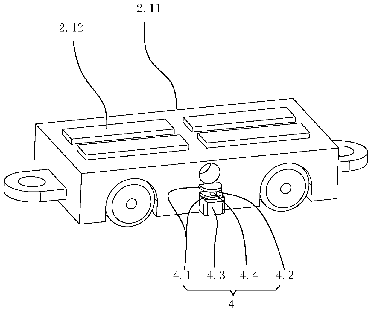 Travelling type hull cracking leakage stop device