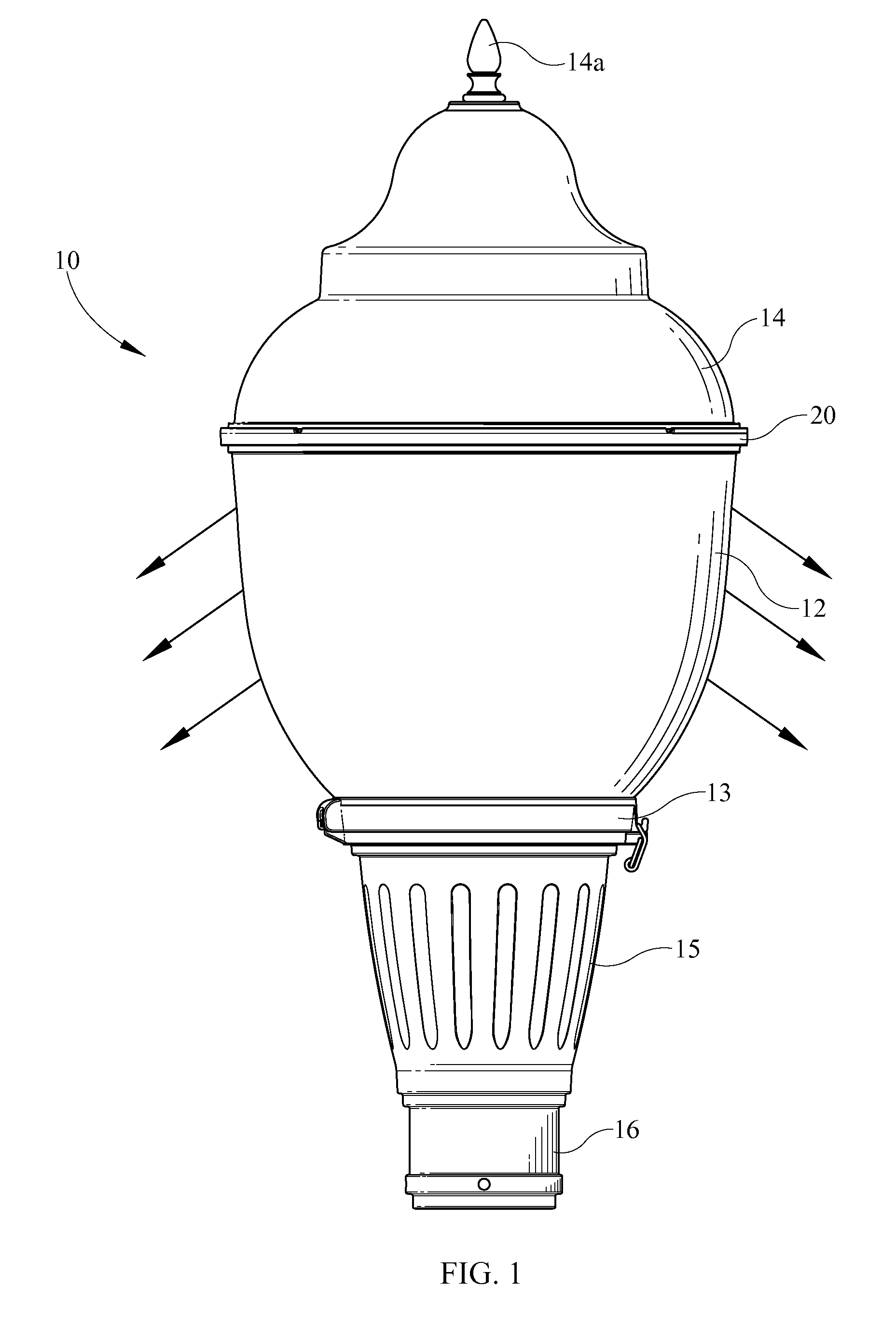 LED based acorn style luminaire