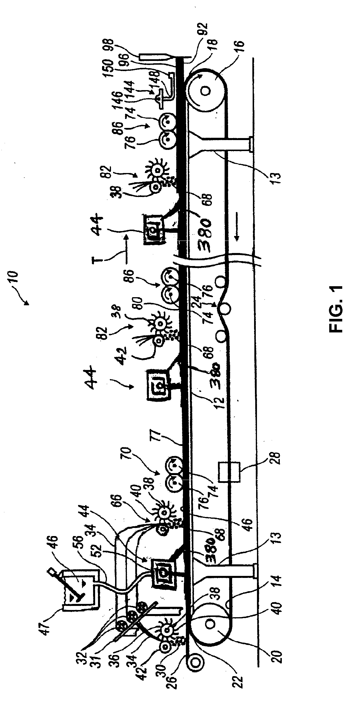 Process and apparatus for feeding cementitious slurry for fiber-reinforced structural cement panels