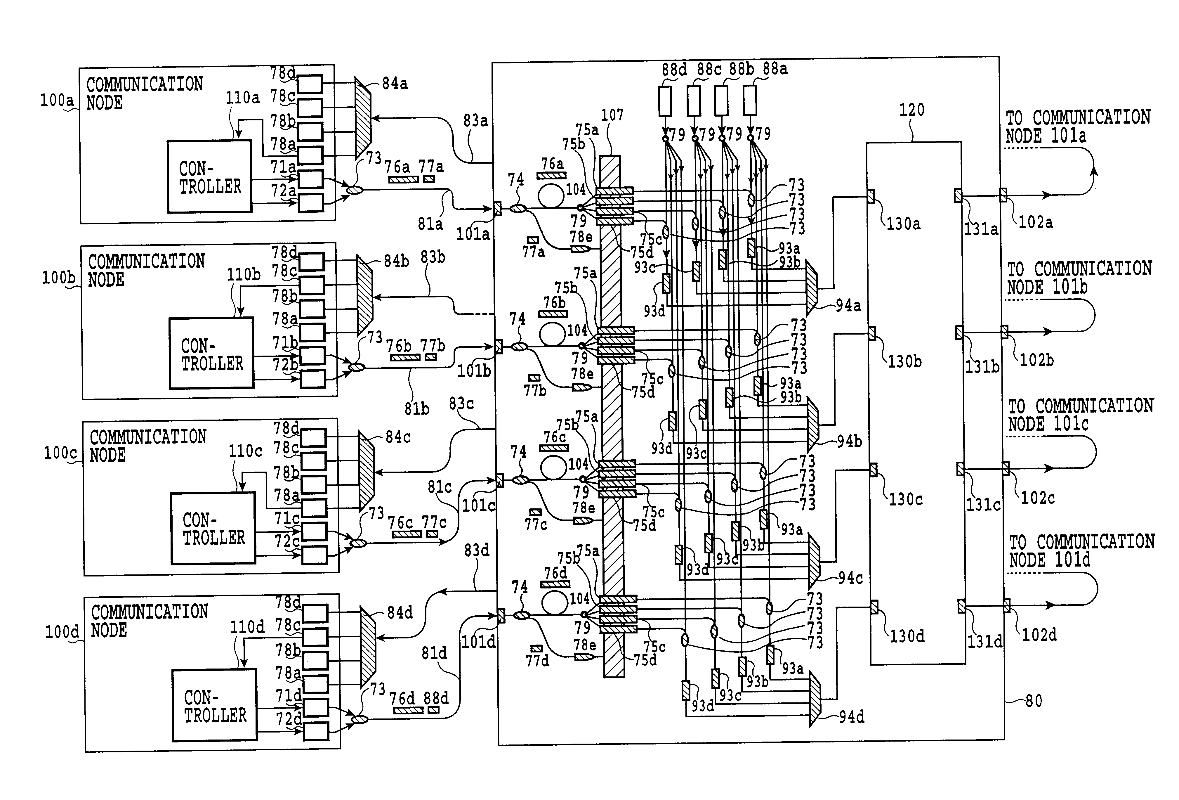 Optical packet routing network system based on optical label switching technique