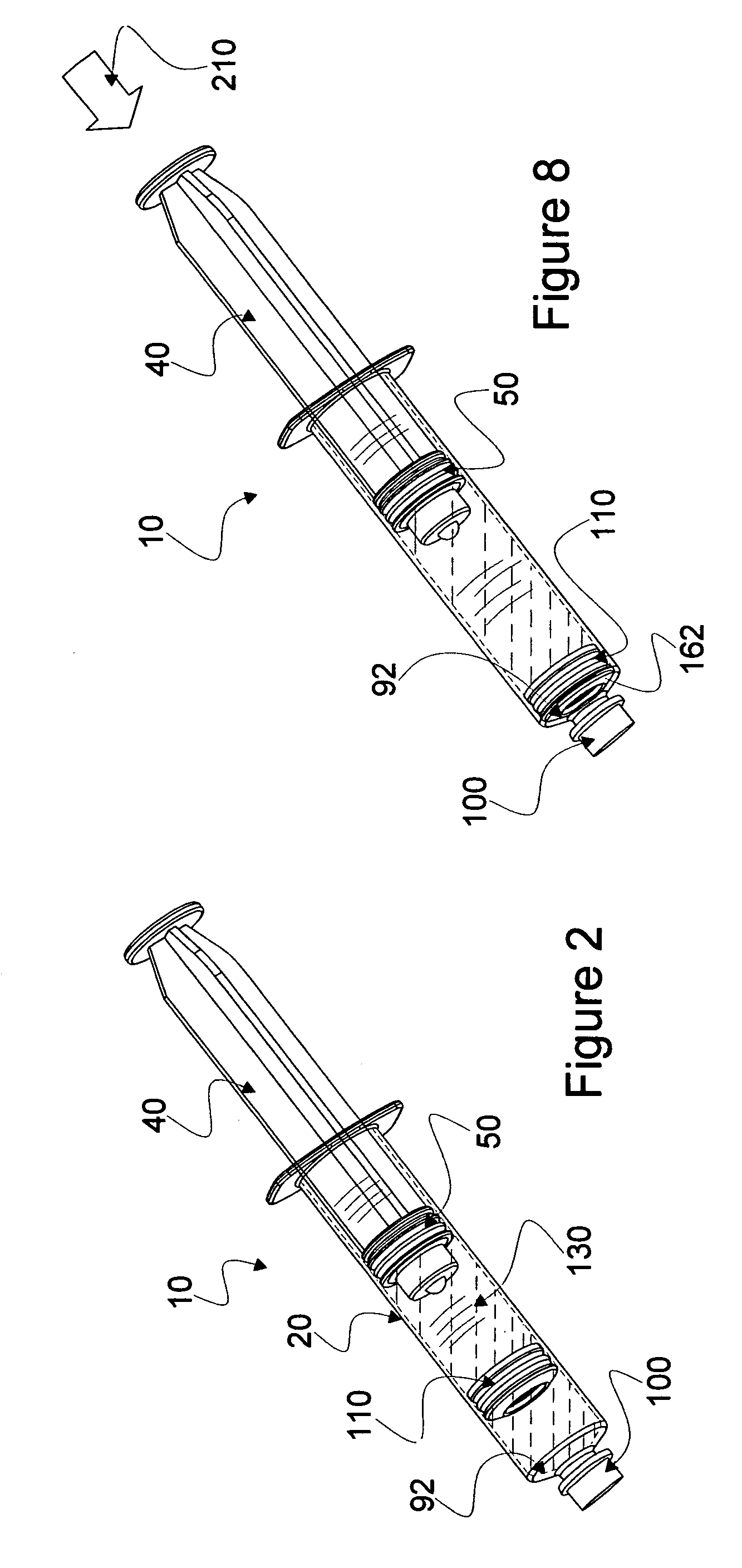 Mixing syringe with and without flush