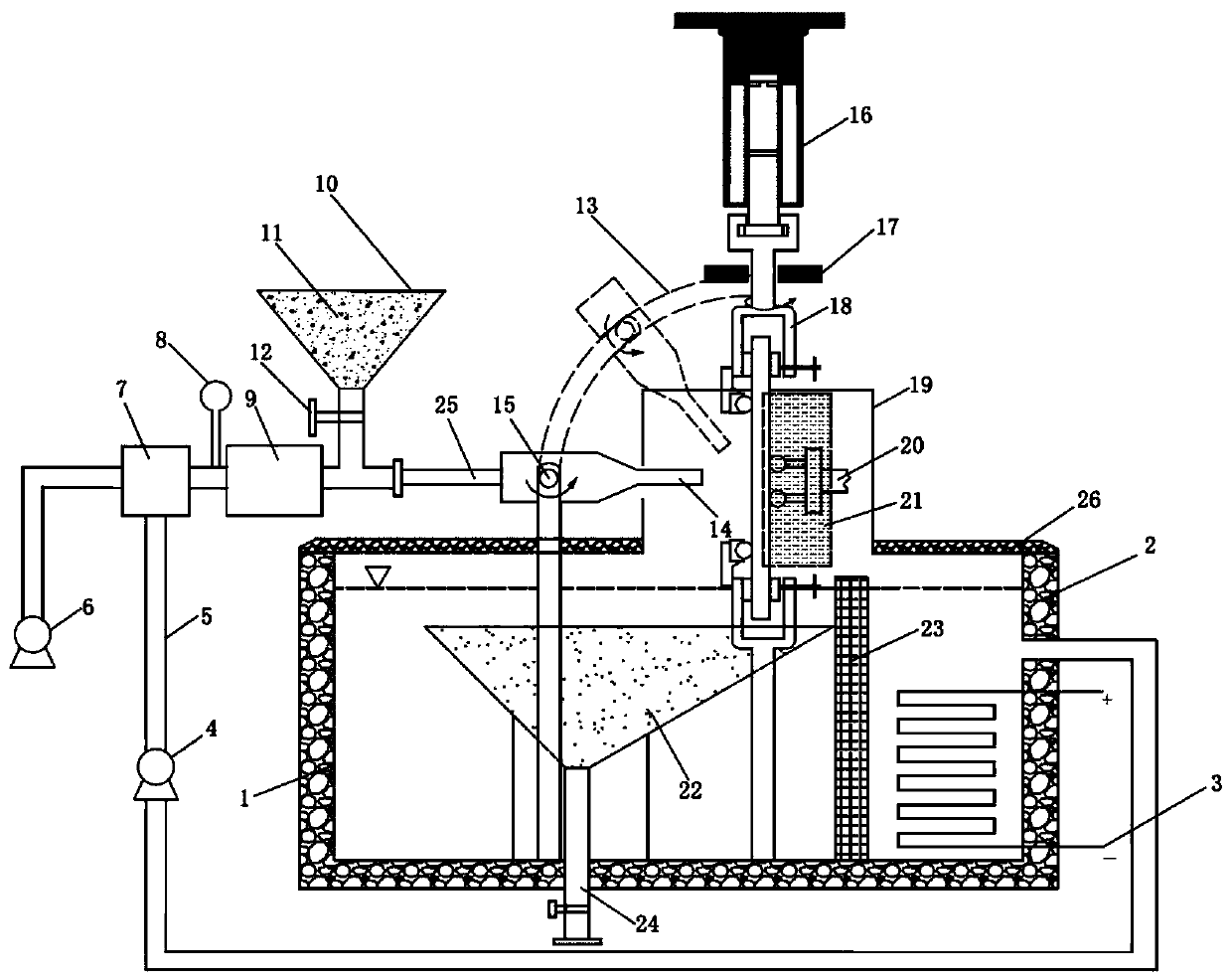 Jet type stress-erosion corrosion test device