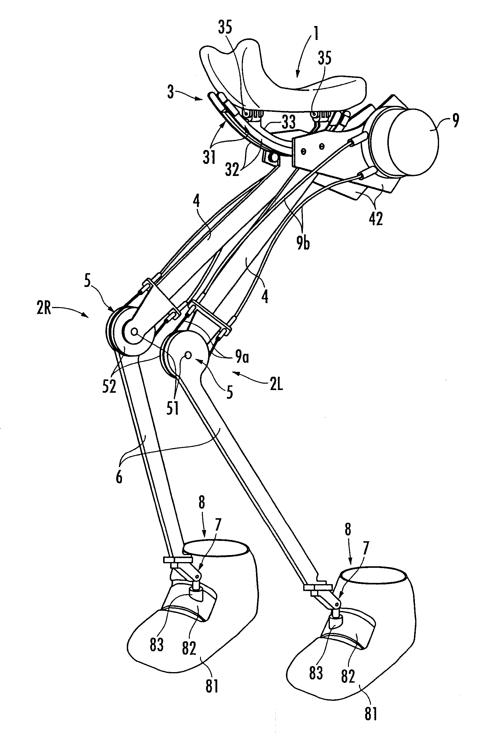 Walking assisting device