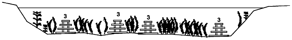 Composite fish reef system for controlling aquatic plant coverage areas of plant-type lakes and construction method