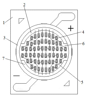 COB type LED packing piece based on beryllium oxide ceramic substrate and production method