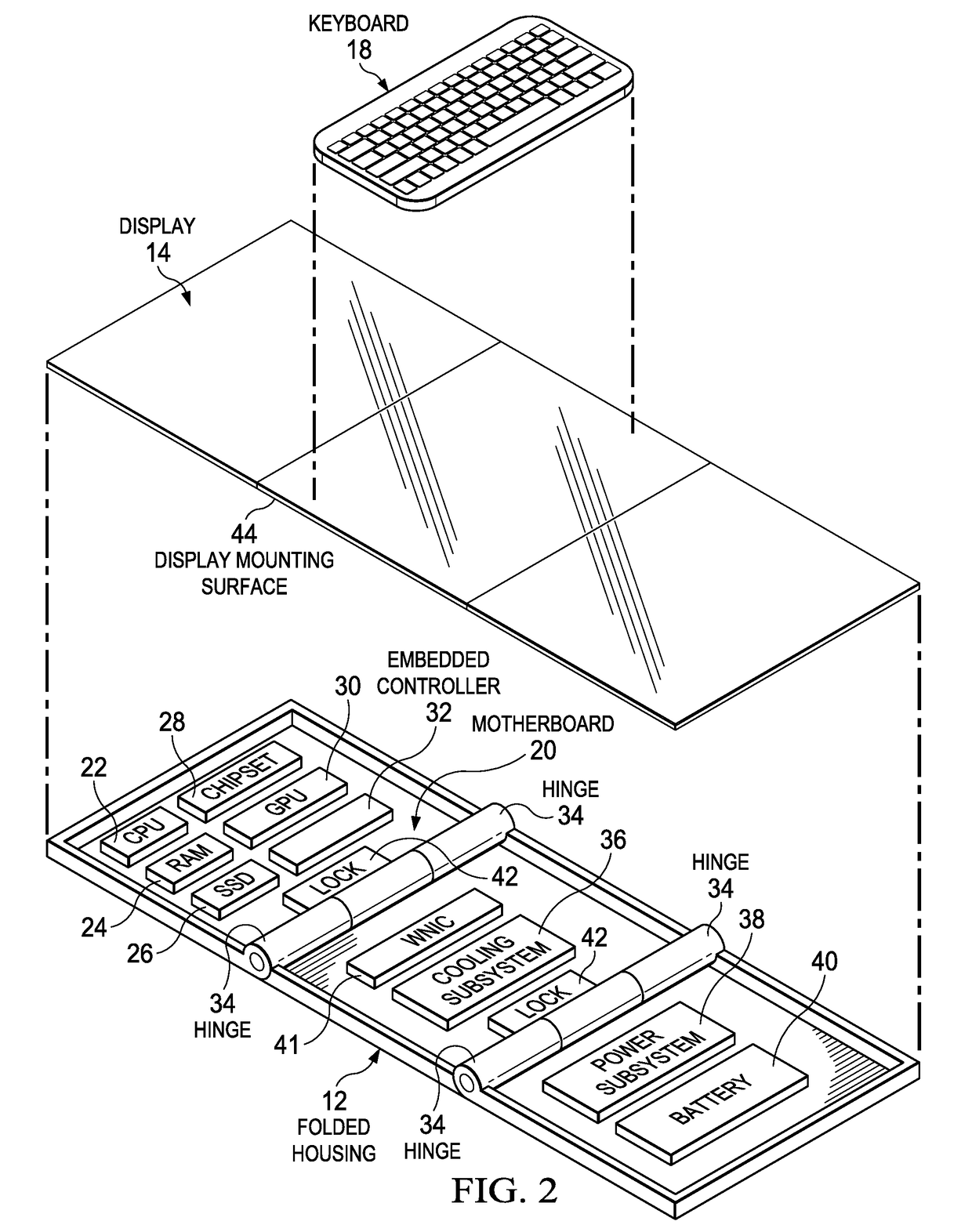 Flexible Information Handling System Display User Interface Peripheral Keyboard Configuration