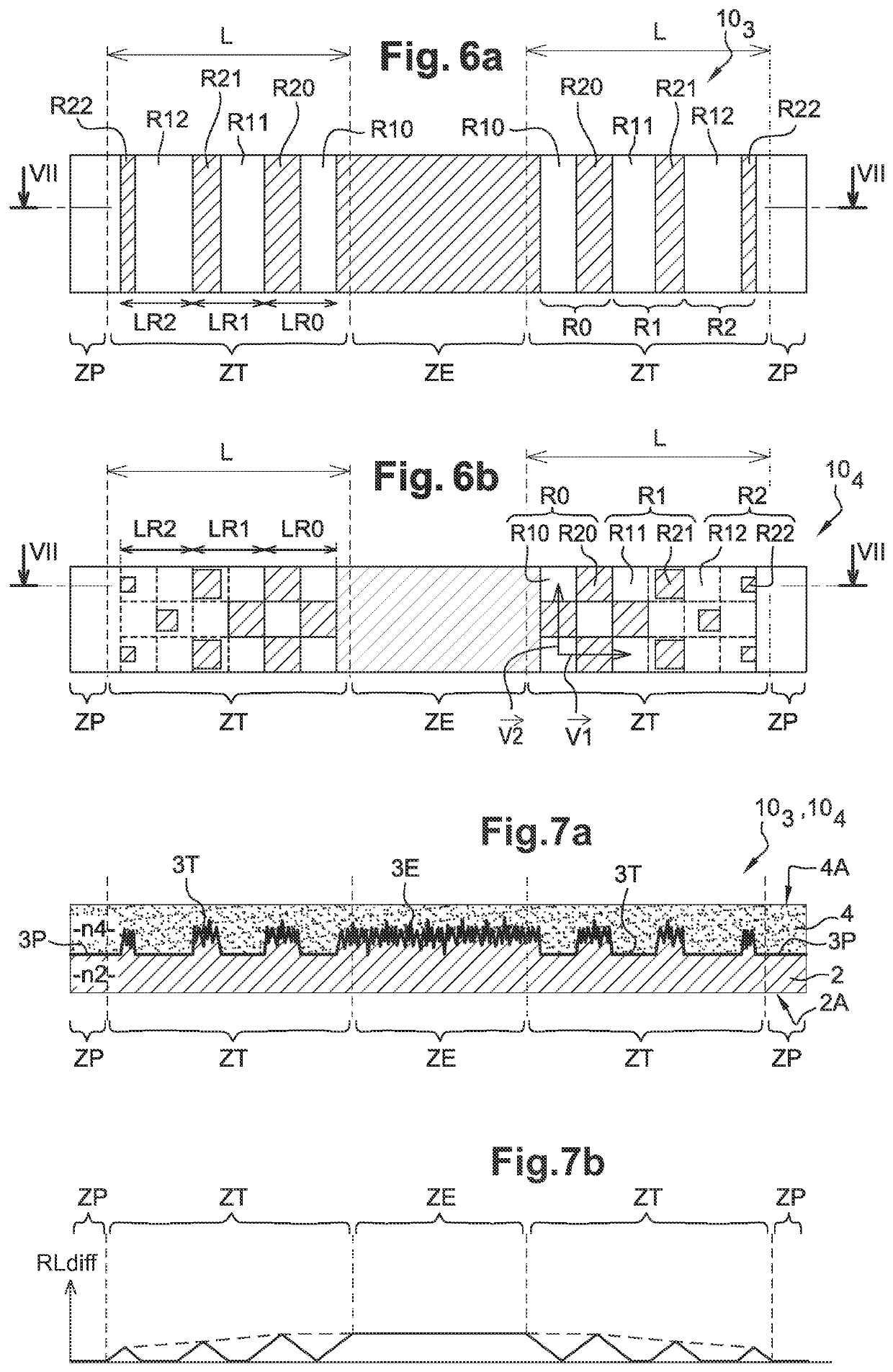 Transparent layered element comprising a display region