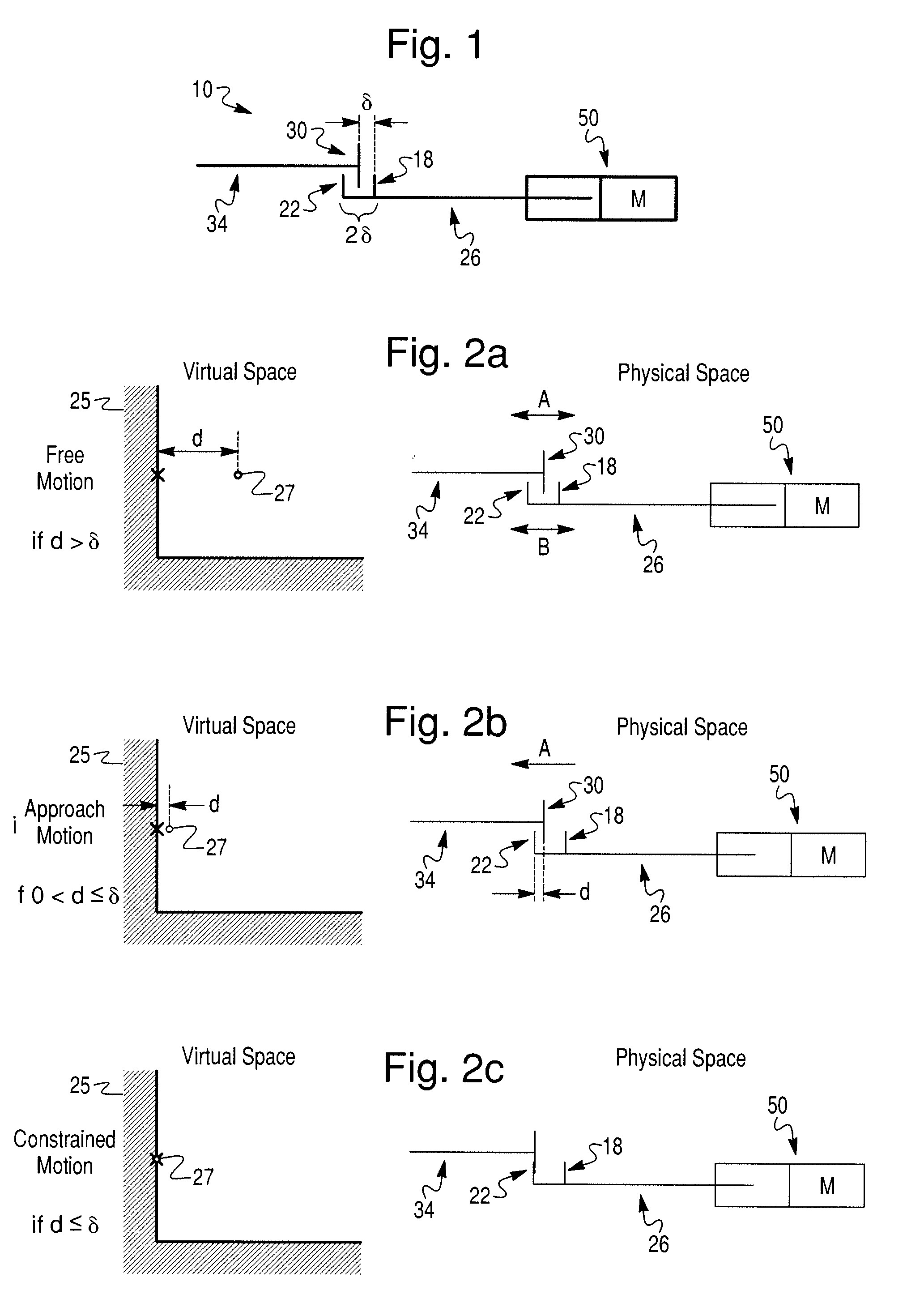 Apparatus and method for providing an adjustable positive stop in space