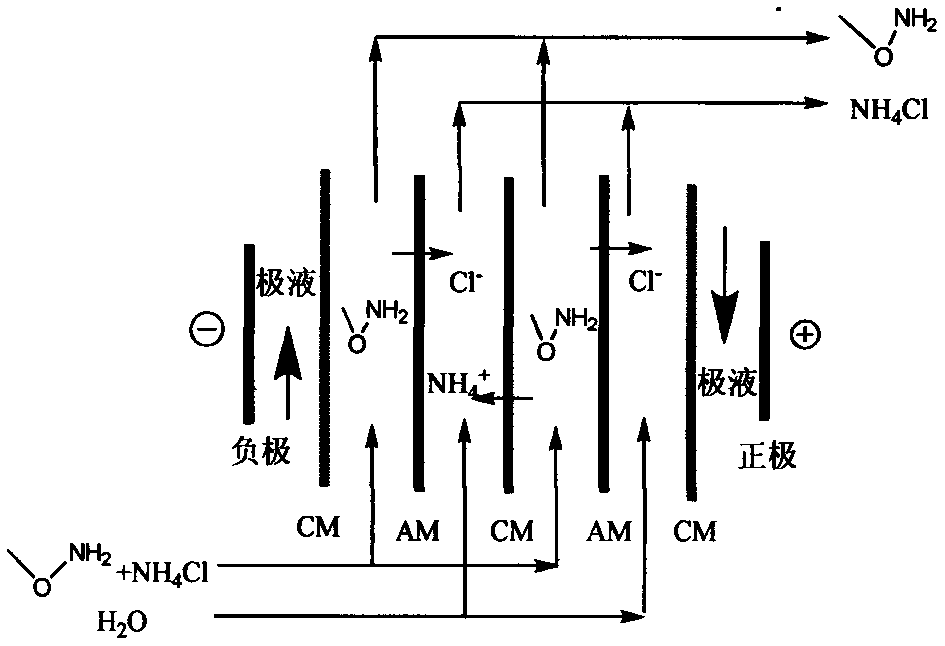 Method for separating methoxamine from distillation liquid by using electrodialysis