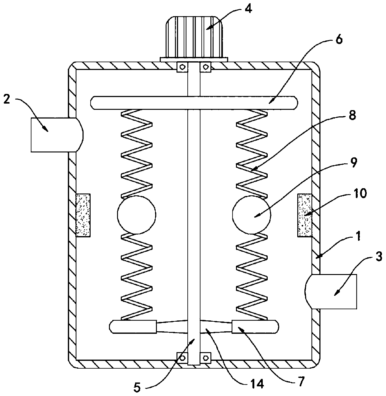 Vibrating spring type efficient cotton opening knocking device