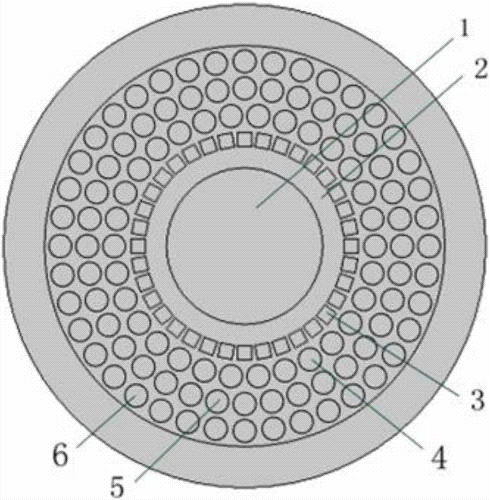 Photonic crystal fiber capable of transmitting 22 photon angular momentum modes