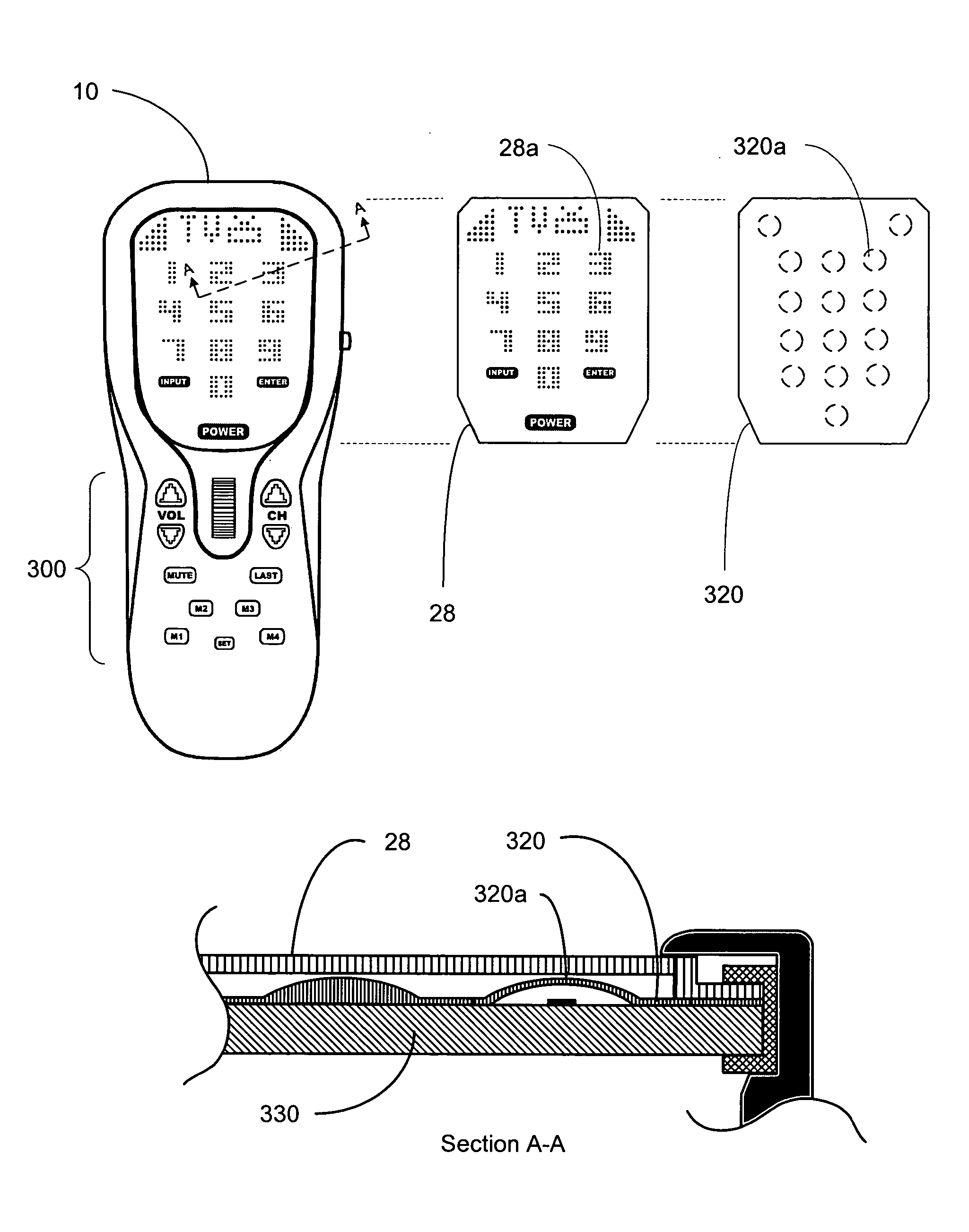 Remote control having a display with multi-function EL segments