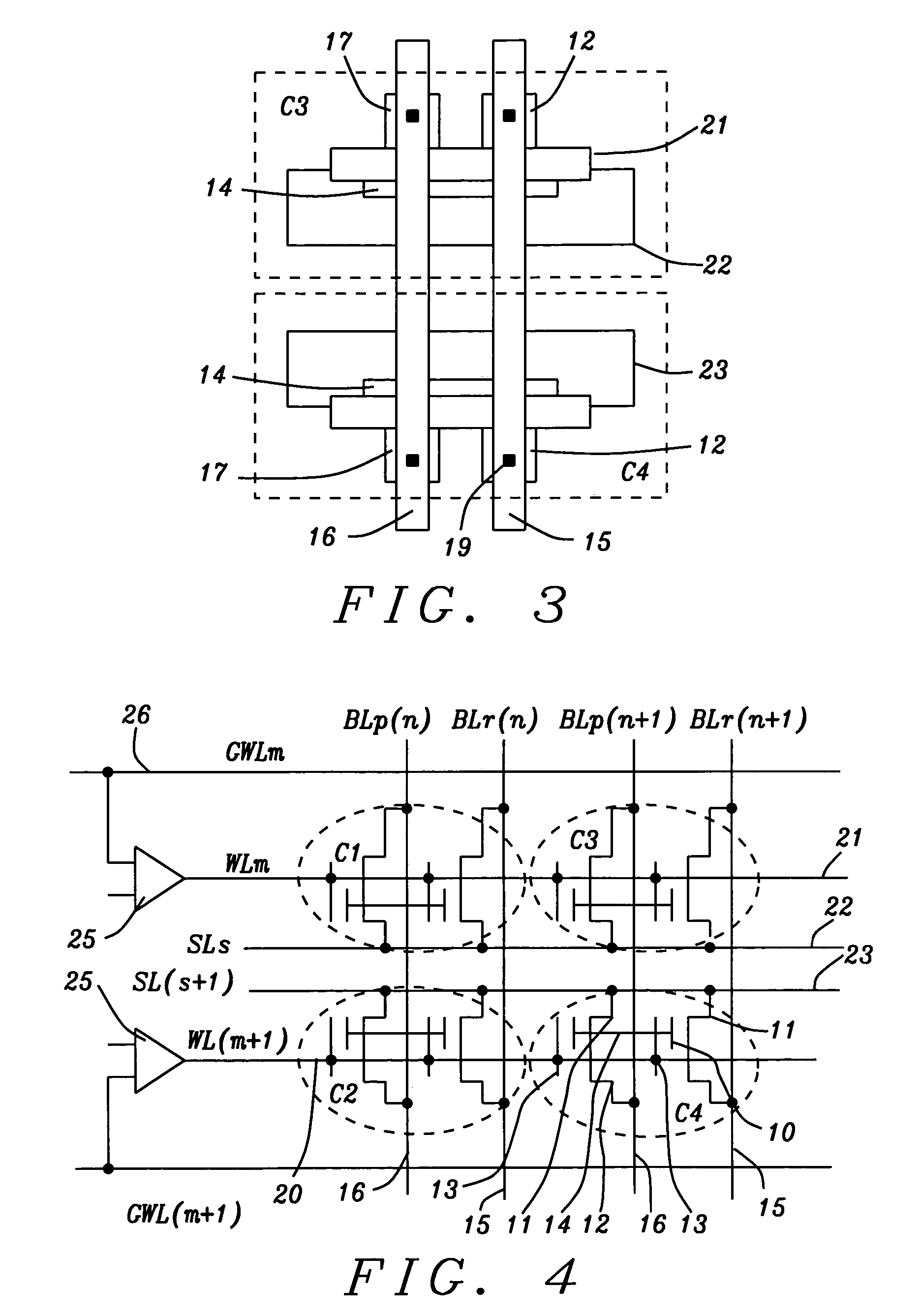 Array structure of two-transistor cells with merged floating gates for byte erase and re-write if disturbed algorithm