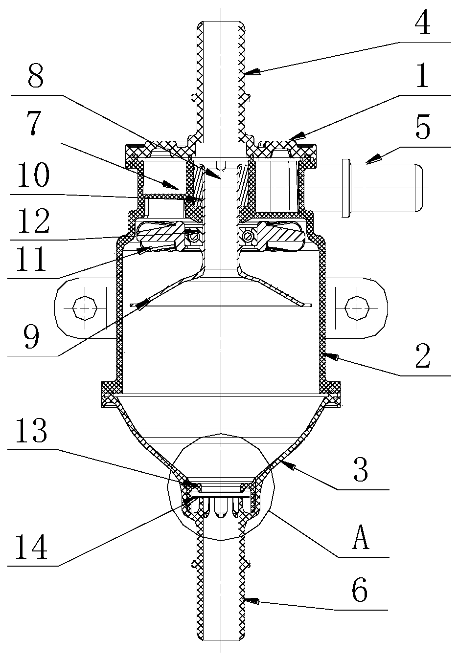 Fuel vapor liquefaction recovery device and fuel evaporation emission system thereof