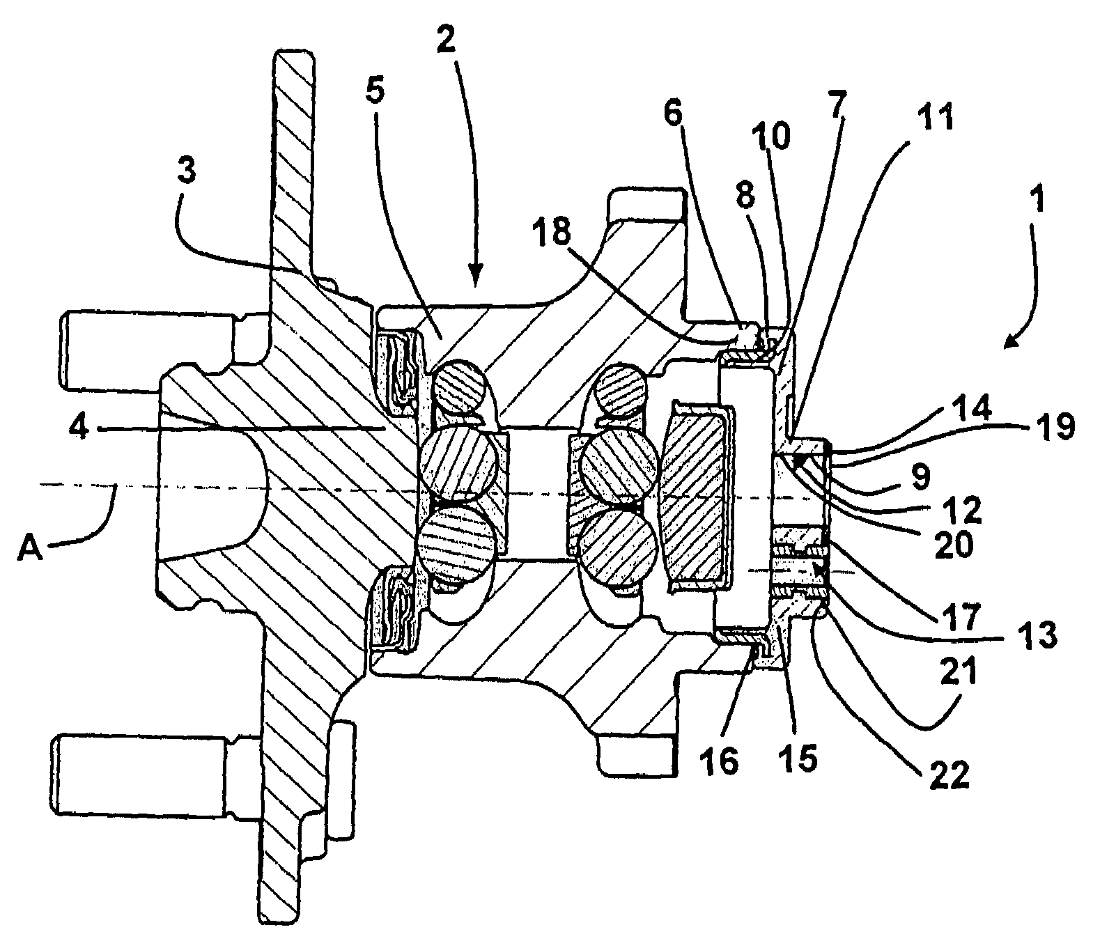 Sensor-holding lid for a wheel hub bearing