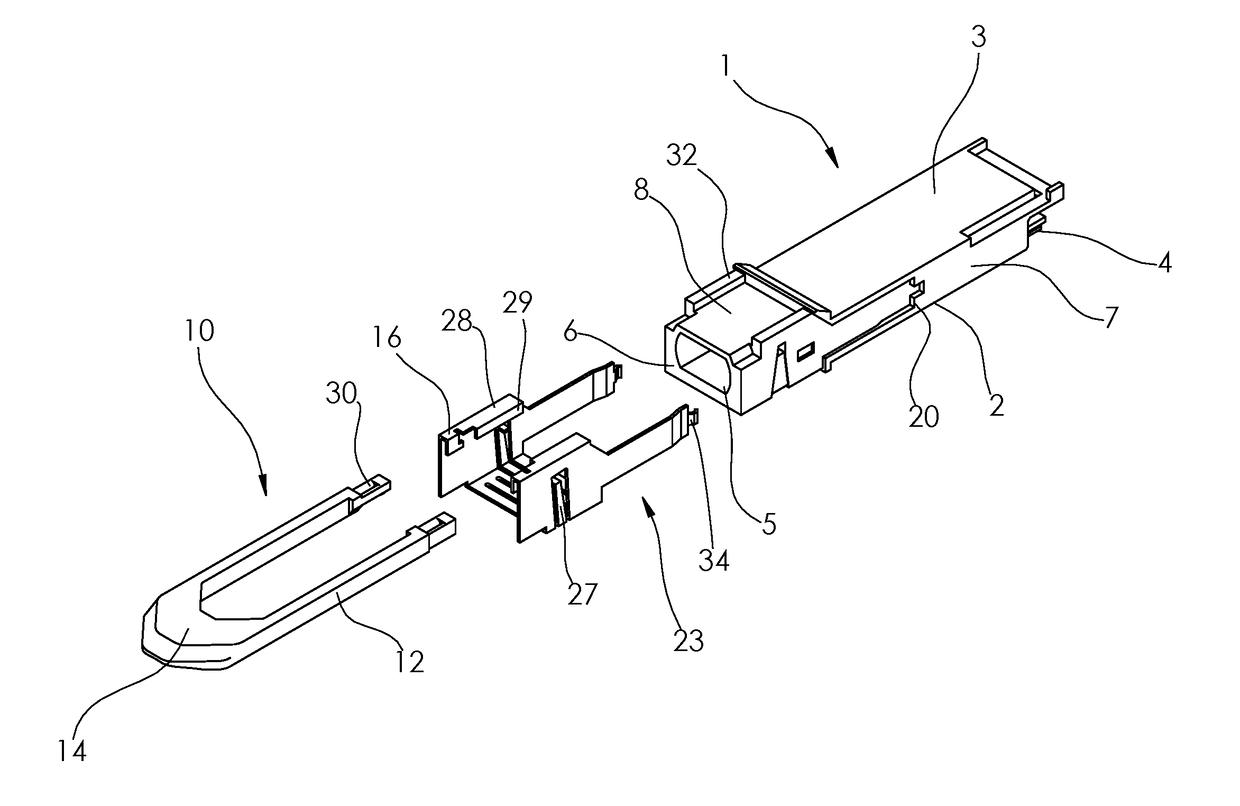 Pluggable transceiver module with integrated release mechanism