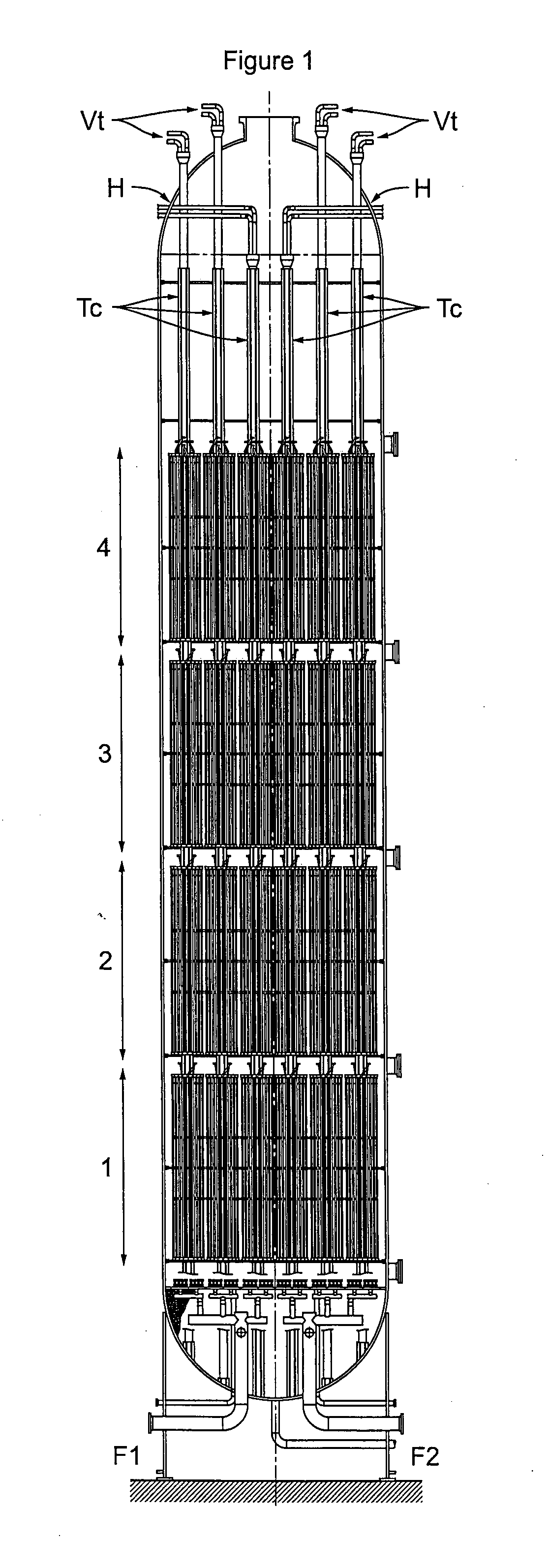 Novel internal exchanger for gas-liquid-solid fluidized bed reactor employing a highly exothermic reaction