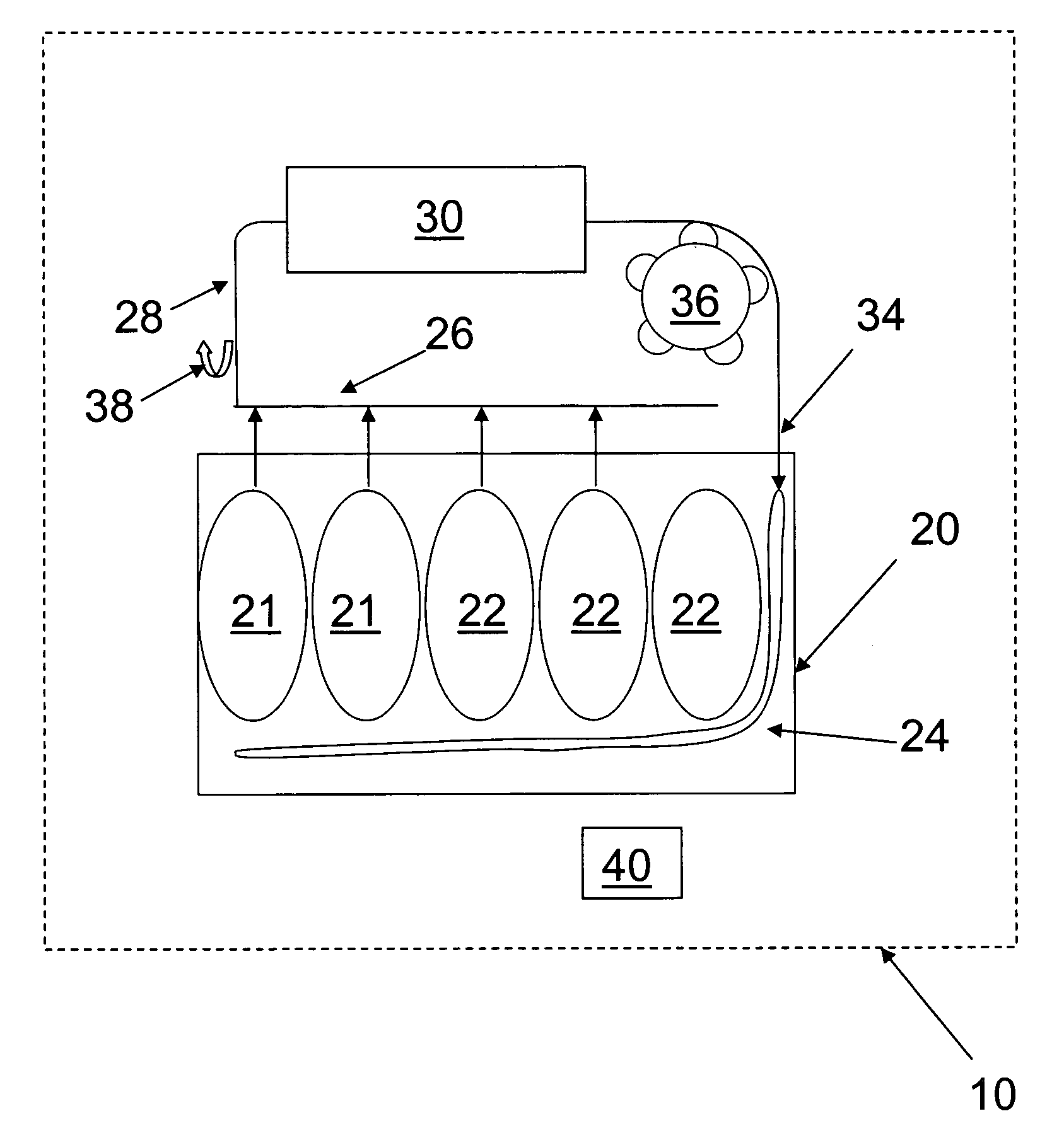 Container comprising a reference gas, a set of reference fluids, a cassette comprising the reference fluids, and an apparatus comprising the reference fluids