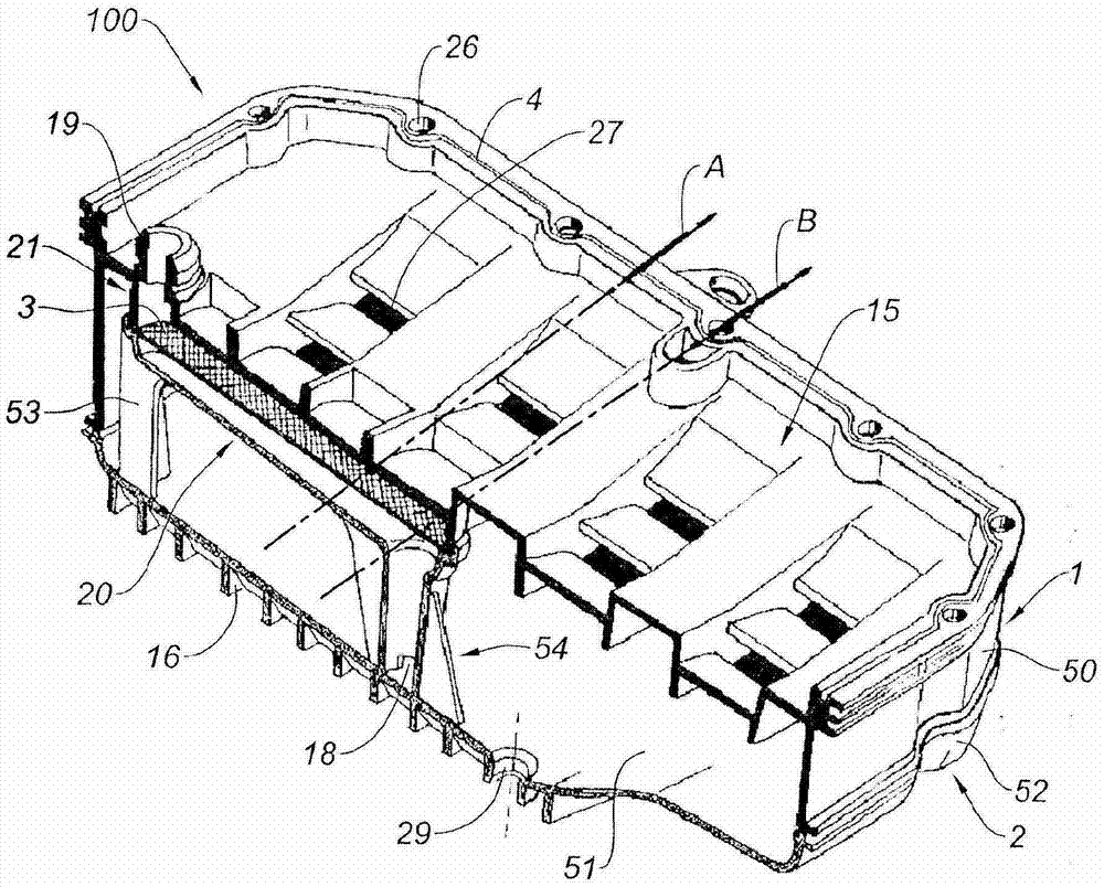 Oil tank fixed to the engine block