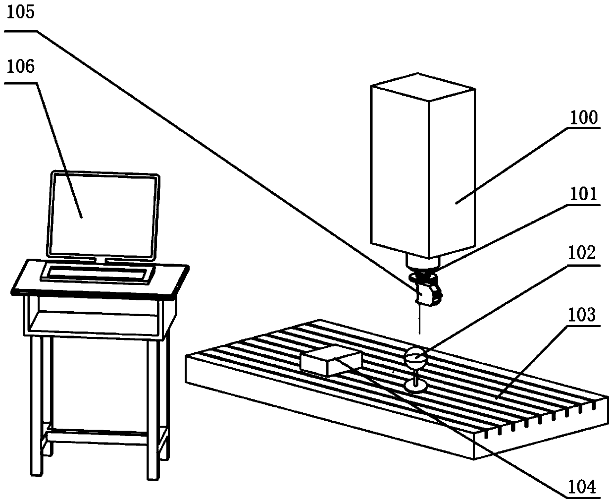 Standard-ball-based laser emergent direction calibration method