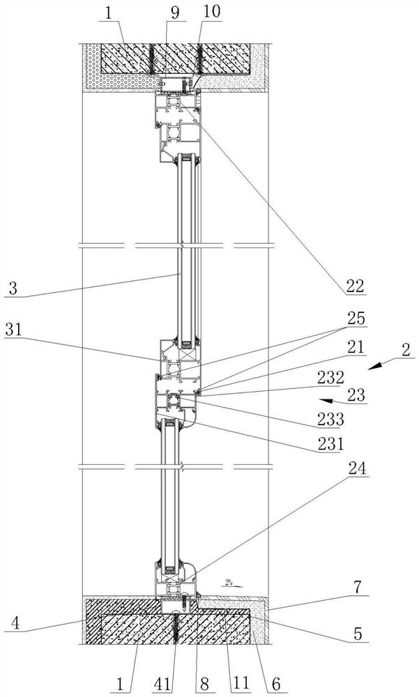 Outer wall window and installation method thereof