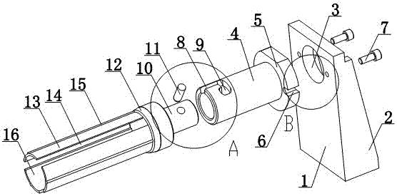 A clamping device used for fluorescent rod detection