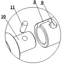 A clamping device used for fluorescent rod detection