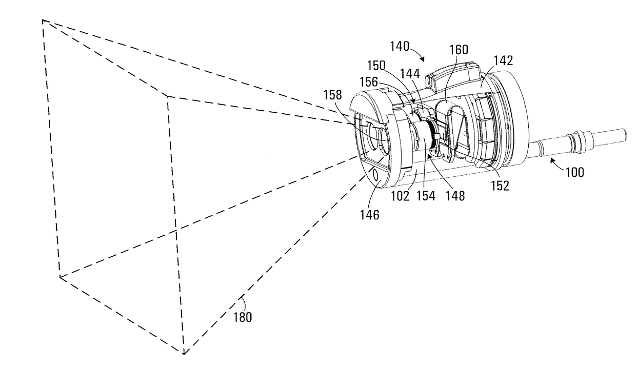 Method and apparatus for illuminating an object field imaged by a rectangular image sensor