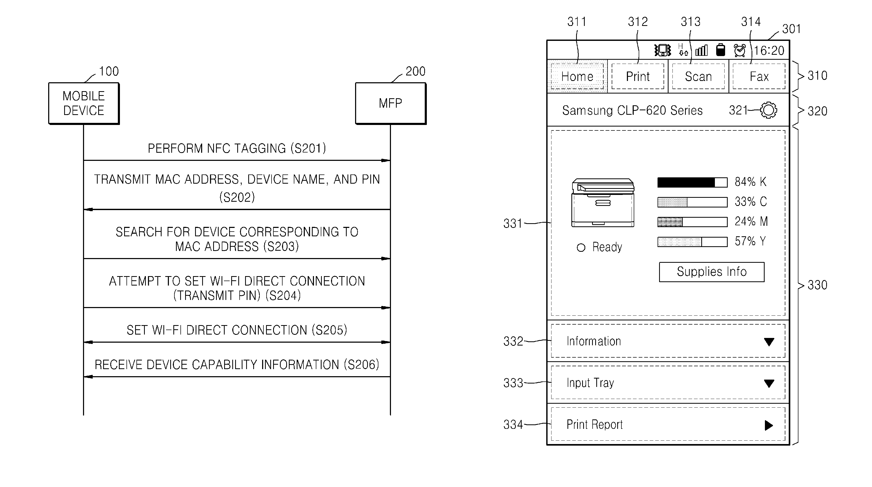 System and method of mobile printing using near field communication