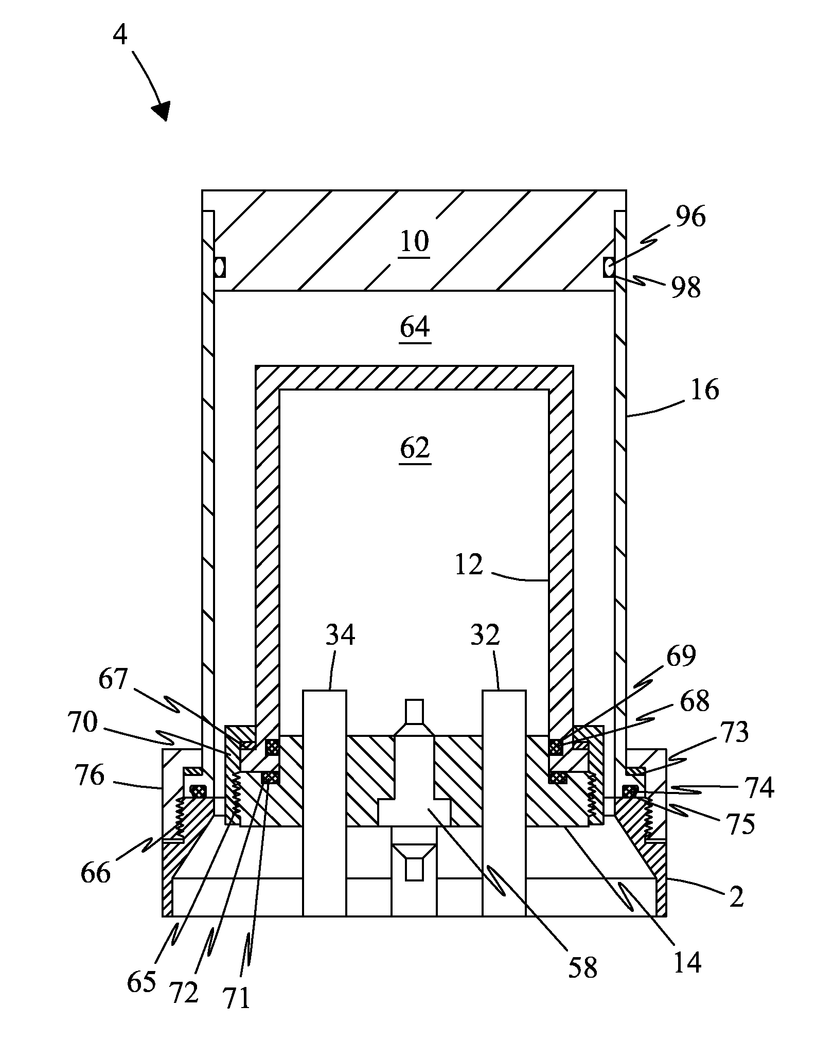 Sealed magic angle spinning nuclear magnetic resonance probe and process for spectroscopy of hazardous samples