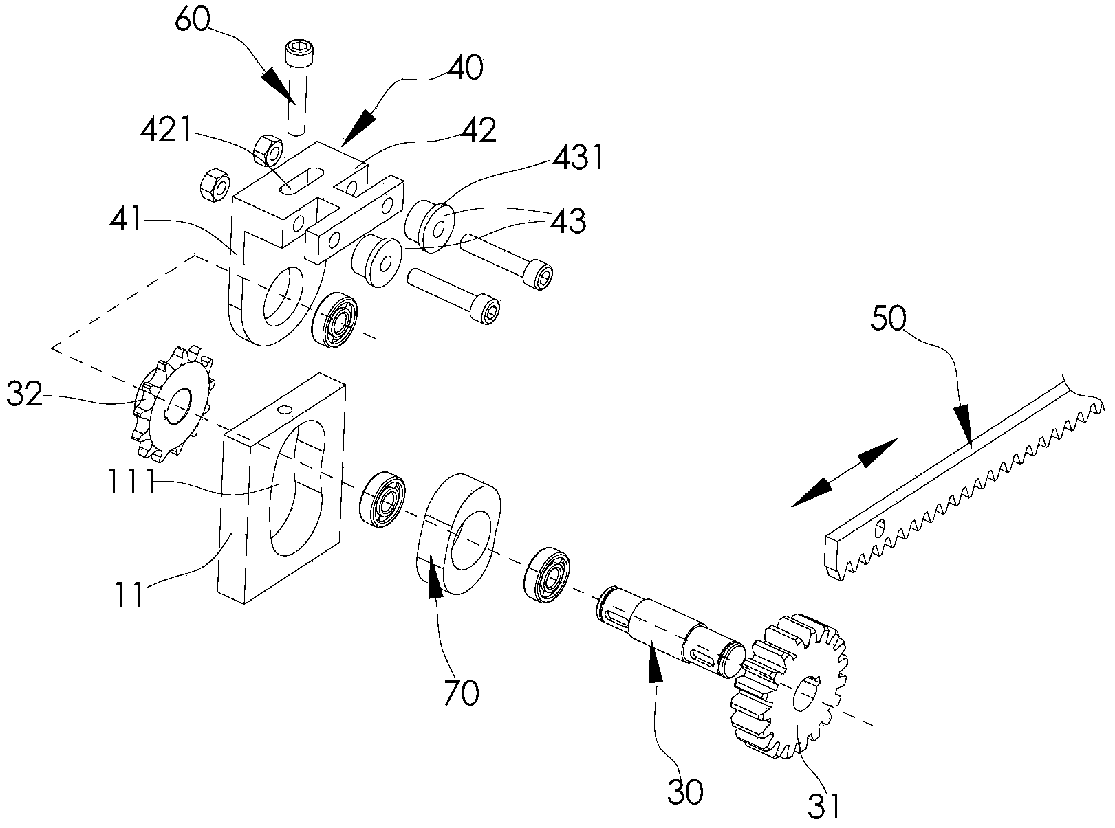 Self-adaptive drive device of trackless sliding door and door with device