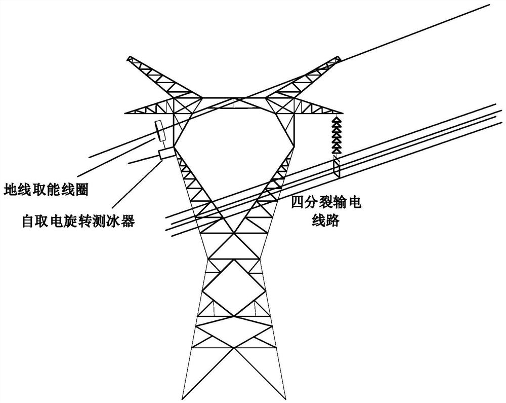 Self-energy-taking ice detector device and use method thereof