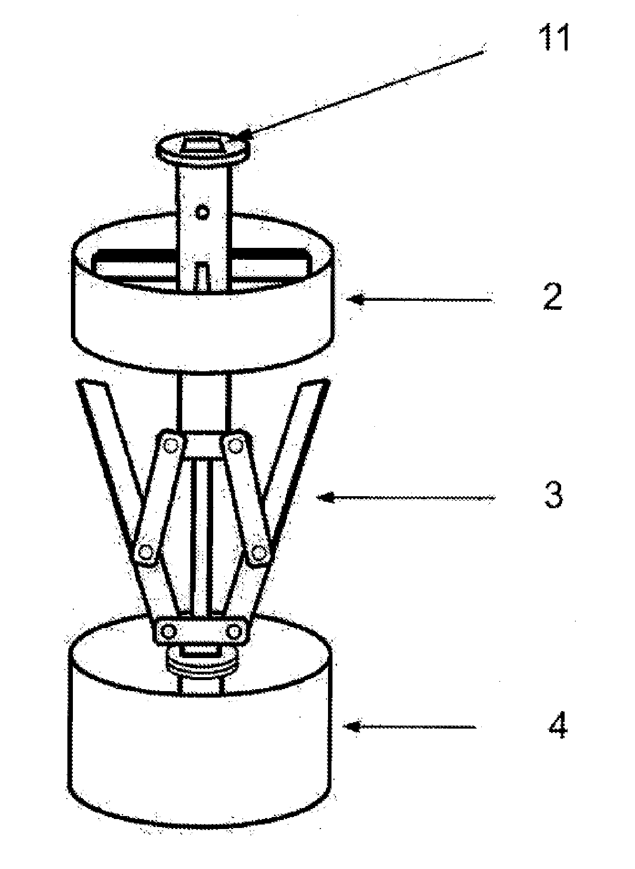 Device for enlarging caisson bases