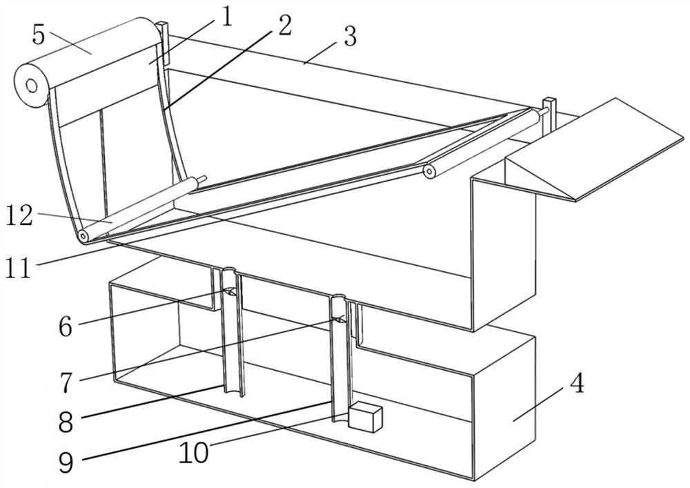 A pool with the function of cleaning floating objects on self-flowing water