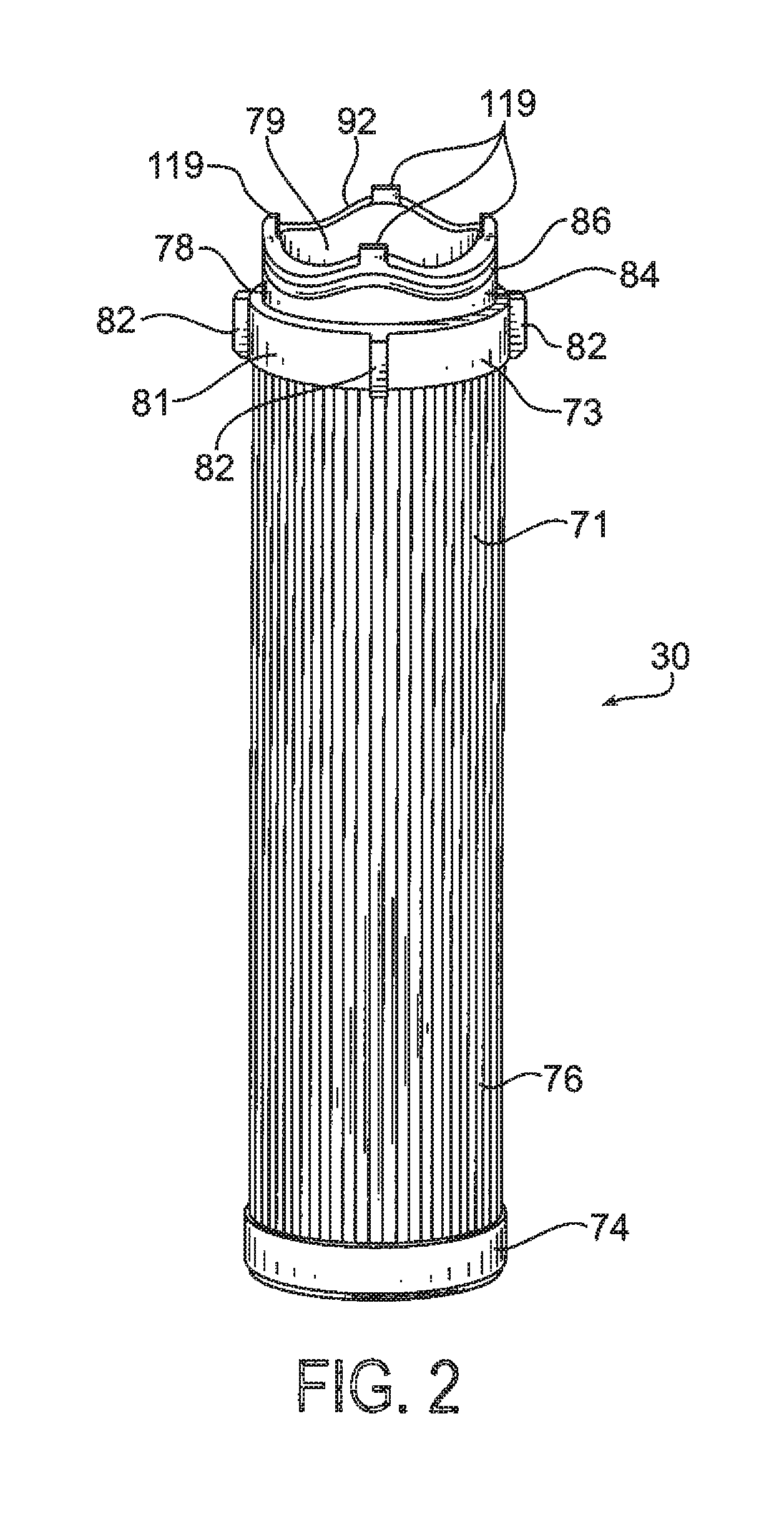 Filter element wave gland seal